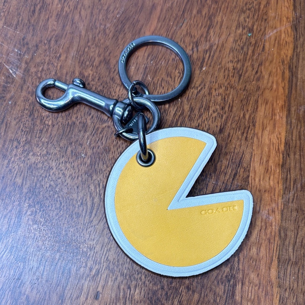 Coach Yellow Pac-Man Keychain limited edition
